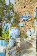 Traditional windmill entrance, Chorio, Symi Island, Dodecanese Islands, Greece