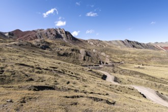 Stone forest of Palcoyo, hiking trail to the rainbow mountain Palcoyo, in the Peruvian Andes,