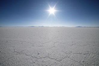 Honeycomb patterns in the Salar de Uyuni salt desert, salt pan, Tahua, Departamento Potosí, Bolivia