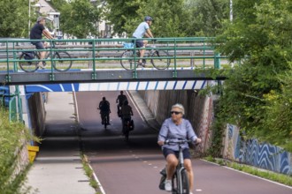 Cycle path to, from the university campus in Utrecht Science Park, Utrecht University,