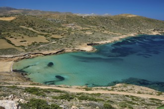 Bay of Vai, Clear turquoise waters meet a secluded sandy beach, Analipsi, Maltezana, Astypalea,