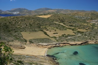 Bay of Vai, An isolated beach in a bay surrounded by green hills, Analipsi, Maltezana, Astypalea,