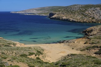 Bay of Vai, A small bay with clear blue water and sandy beach, Analipsi, Maltezana, Astypalea,