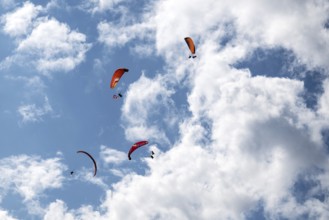 Paragliders in the sky, Interlaken, Switzerland