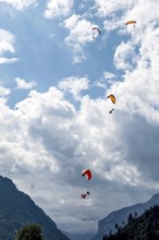 Paragliders in the sky, Interlaken, Switzerland