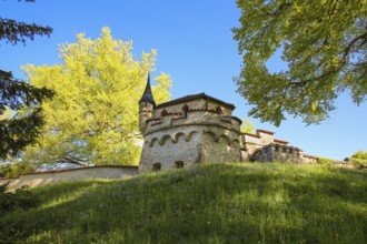 Lichtenstein Castle, fairytale castle of Württemberg, romantic fairytale castle on the eaves of the