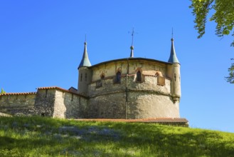 Augustenturm, cannon tower, Lichtenstein Castle, fairytale castle of Württemberg, romantic