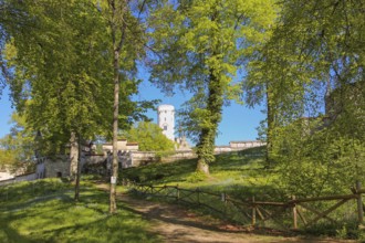 Lichtenstein Castle, fairytale castle of Württemberg, romantic fairytale castle on the eaves of the