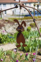 Herb garden near the stud farm museum and the Lauter spring, hare replica, metal, rust, steel,