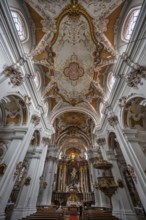 Interior of the abbey church created by the Asam brothers, Assumption of the Virgin Mary, built