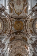 Dome vault and frescoes of the Abbey Church of the Assumption of the Virgin Mary, created by the
