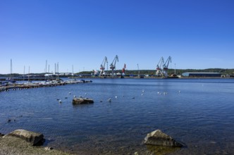 Harbour structures in Uddevalla, Bohuslän, Västra Götalands län, Sweden