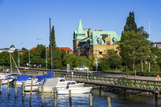 Architectural structures and picturesque maritime ambience at the guest harbour in Uddevalla,