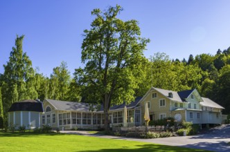 Bath restaurant of Gustafsberg, a historic spa and bathing resort on the Byfjord in Uddevalla,