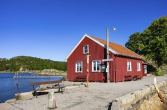Harbour building of Gustafsberg, a historic spa and bathing resort in Uddevalla, Bohuslän, Västra