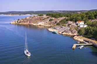 Maritime scenery and panoramic view over Stigfjorden near Skapesund, Bohuslän, Västra Götalands