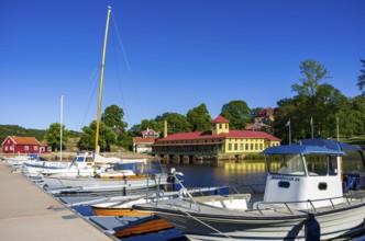 Marina of Gustafsberg, a historic spa and bathing resort on the Byfjord in Uddevalla, Bohuslän,