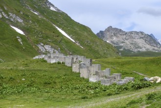 Historical border fortification military border fortification from World War II in the form of