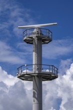 Radar tower, on the North Sea coast near Eemshaven, monitors shipping traffic on the coast,