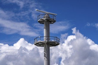 Radar tower, on the North Sea coast near Eemshaven, monitors shipping traffic on the coast,