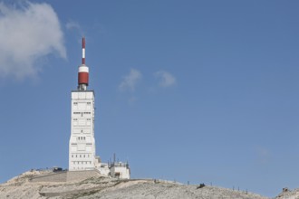 Weather station tower on the summit of Mont Ventoux, Vaucluse, Provence-Alpes-Cote d'Azur, South of