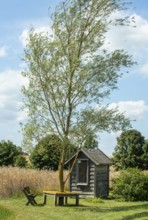 Small cottage at the bus stop at Baldringe, Ystad municipality, Skåne county, Sweden, Scandinavia