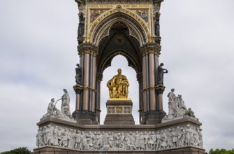 Neo-Gothic Albert Memorial, monument to Prince Albert, husband of Queen Victoria, Kensington