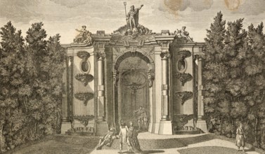 Grotto in the royal garden of Sanssouci in Potsdam, Germany, around 1880, digitally restored