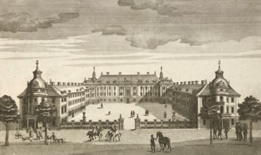 Margravial Palace in Schwedt, Brandenburg, Germany, around 1880, digitally restored reproduction of