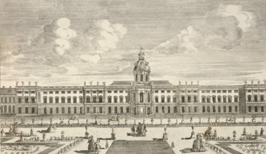 Royal Palace in Charlottenburg, garden side, Germany, around 1880, digitally restored reproduction