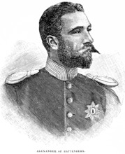 Portrait of Alexander von Battenberg (1857-1893) Prince of the Principality of Bulgaria, uniform,