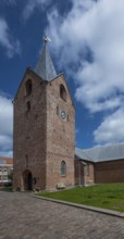 14th century church with tapering tower, Old Town, Ringkøbing, Ringkøbing Fjord, Denmark