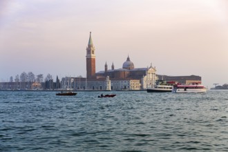 View of the church of San Giorgio Maggiore, evening sky, Venice, Italy