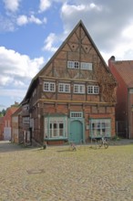 Eulenspiegel Museum, half-timbered house, brick building, Am Markt, Mölln, Schleswig-Holstein,