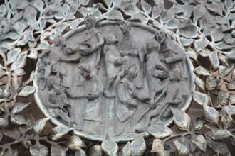 Bugenhagen Fountain by Ulrich Henn 1995 with Baptism and Holy Communion, parish, people, hand out