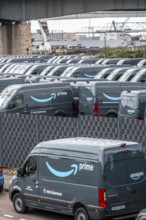 New delivery vehicles for the online mail order company Amazon Prime, with electric drive, are