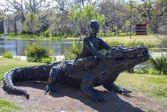 New Orleans, Louisiana - The sculpture garden at the New Orleans Museum of Art in City Park.