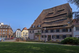 Place du Saumon with Maison du Sel salt house, Wissembourg, Weissenburg, Northern Vosges nature