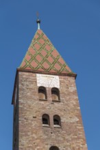 A tower with sundial, Collegiate Church of St Peter and Paul, Abbatiale Saints Pierre et Paul,