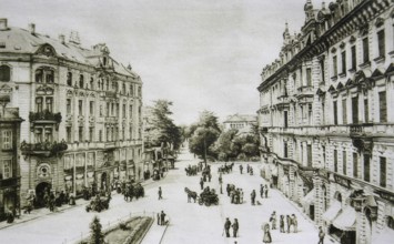 The Lower Opera Street in Bayreuth in 1910, Upper Franconia, Bavaria, Germany, Historical,