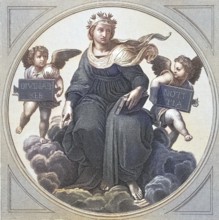 Symbolism of theology, An angel with books and putti on clouds, symbolising knowledge and