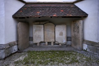 Memorial plaque, epitaph, parish church of St Peter and Paul, Protestant town church, Blaubeuren,