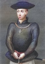 King James II of Scotland, 1430 to 1460, King of the Scots. From Iconographia Scotica or Portraits