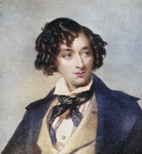 Benjamin Disraeli, 1st Earl of Beaconsfield, 1804 to 1881, as a young man. British Conservative