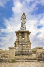 Notre-dame des naufragés sculpture at Pointe du raz in Bretagne, Crozon peninsula, Bretagne, France
