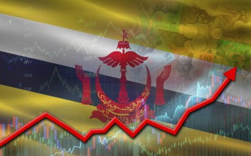 Brunei economic growth on financial graph. Brunei financial growth on market graph