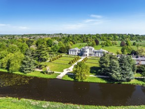 Shugborough Estate from a drone, Great Haywood, Staffordshire, England, United Kingdom