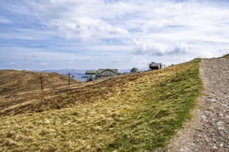 View of Nevis Range Mountains, Grampian Mountains, Fort William, Highland, Lochaber, Scotland, UK