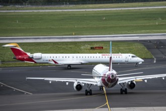 Düsseldorf Airport, Iberia Regional Mitsubishi CRJ-1000, Air Nostrum, on the way to take-off,