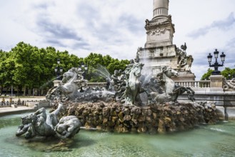 Fontaine du Char du Triomphe de la Concorde, Place des Quinconces, Bordeaux, Gironde,